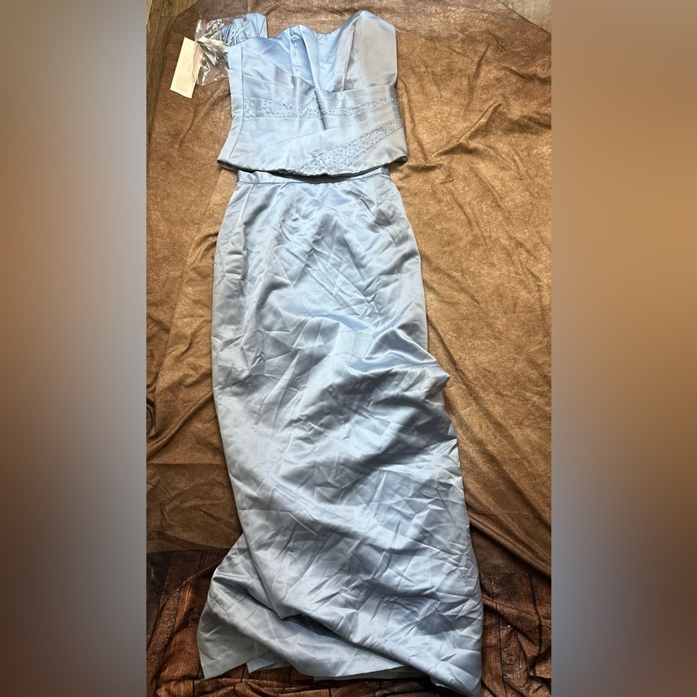Elegant Light Blue 8 bridesmaid prom formal dress